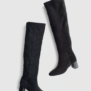 Madewell Sylvia Over the Knee True Black Suede Boots Women's Size 7.5 NEW